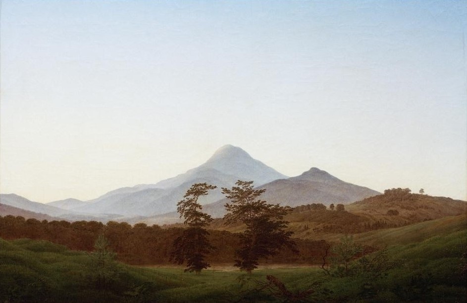 Caspar David Friedrich, Böhmische Landschaft (Gebirgslandschaft) (Deutsche Kunst,Gebirge,Kunst,Landschaft,Romantik,Berg)