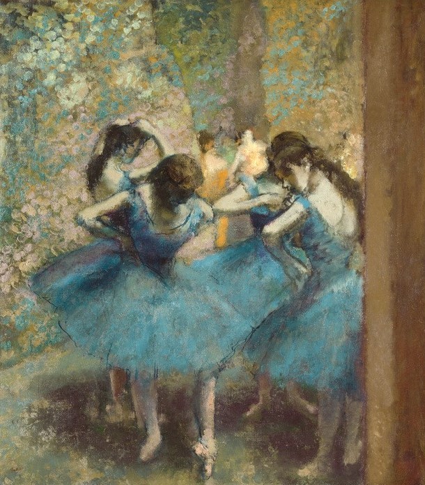 Edgar Degas, Danseuses bleues (Ballett,Musik,Tänzerin,Tanz,Theater,Impressionismus,Französische Kunst,Blau,Ballerina,Jahrhundertwende,Tutu (Ballett))