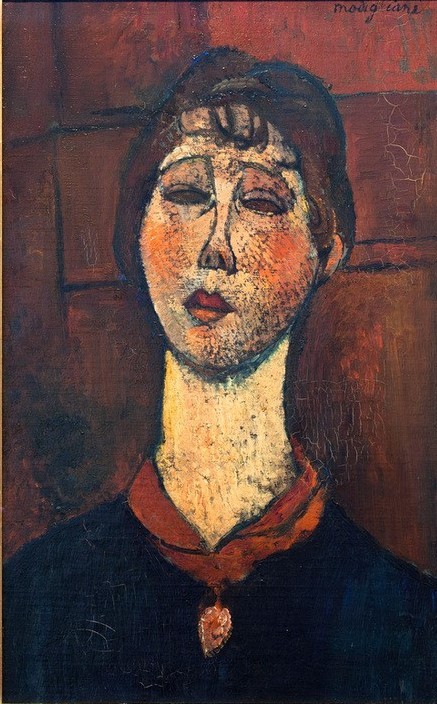 Amedeo Modigliani, Porträt von Madame Georges Dorival (Frau,Künstler,Kunst,Maler (Künstler),Mensch,Portrait,Italienische Kunst,Farbe)