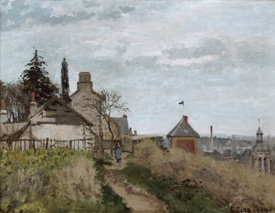 Camille Pissarro, Le palais de Justice, Pontoise (Gericht (Justiz),Kunst,Landschaft,Mensch,Spaziergang,Impressionismus,Gerichtsgebäude,Weg,Französische Kunst)