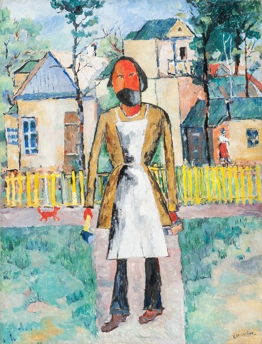 Kasimir Malewitsch, The Carpenter (Haus,Kunst,Mann,Museum,Zimmermann,Portrait,Hausgarten,Galerie,Latzhose,Innenansicht,Figur)