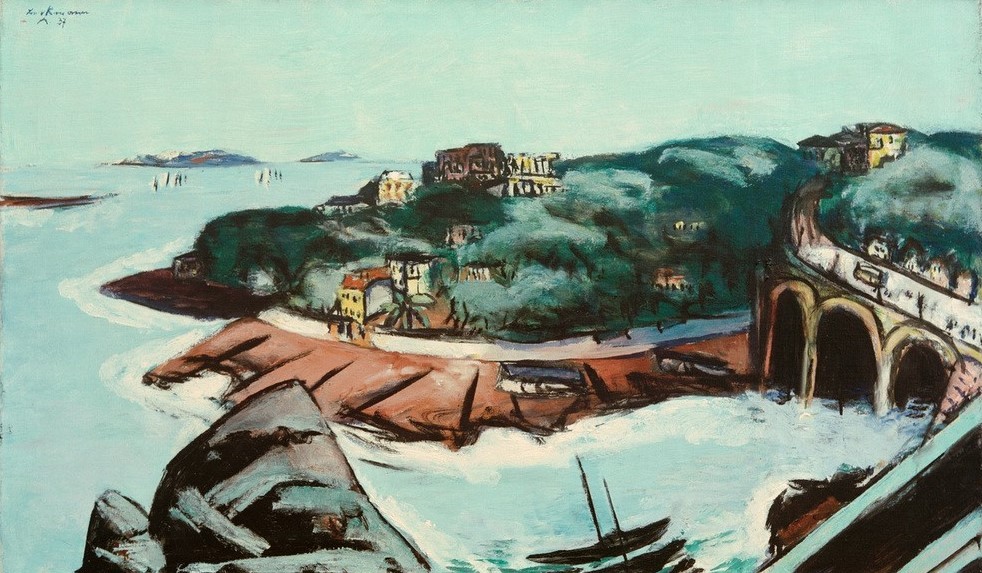 Max Beckmann, Blick auf Vorstädte am Meer bei Marseille (Kunst,Natur)