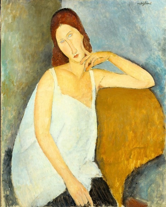Amedeo Modigliani, Jeanne Hébuterne (Frau,Portrait,Ellenbogen)