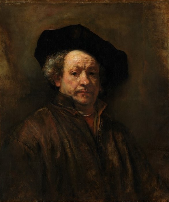 Rembrandt Harmenszoon van Rijn, Selbstporträt (Mann,Hut,Selbstbildnis)
