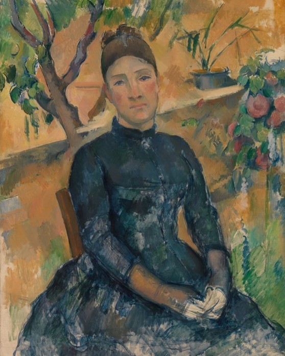 Paul Cézanne, Madame Cézanne im Wintergarten (Ehefrau,Frau,Portrait,Blume,Wintergarten (Architektur))