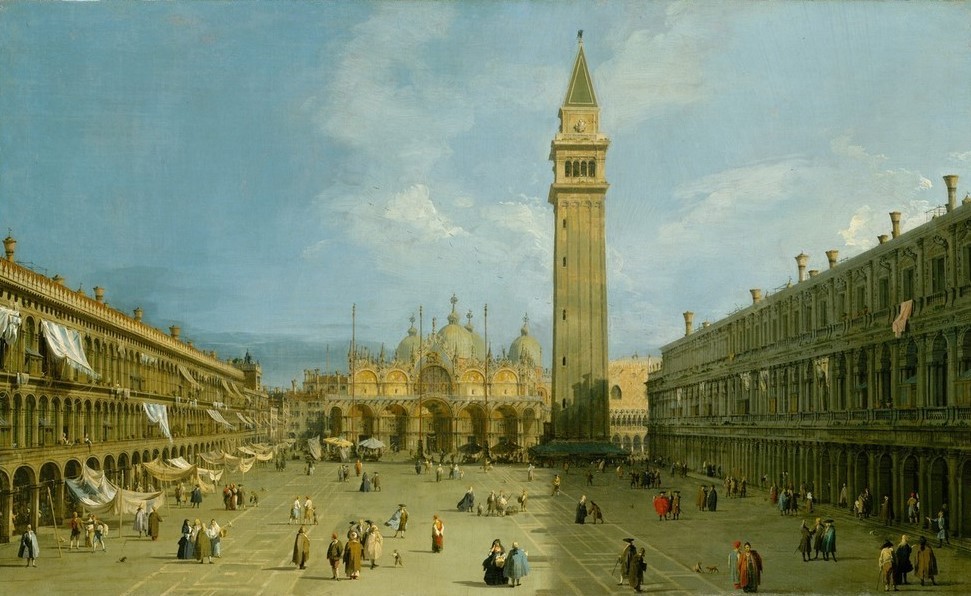 Giovanni Antonio Canaletto, Piazza San Marco (Venedig, Städte, Italien, Paläste, Architektur, Barock, Vedute, Klassiker, Wunschgröße, Wohnzimmer)