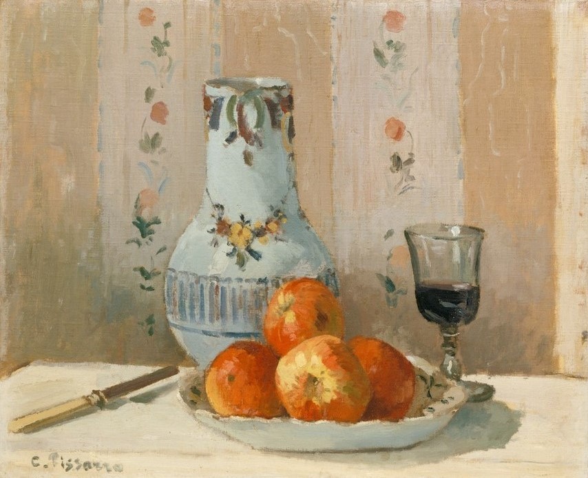 Camille Pissarro, Still Life with Apples and Pitcher