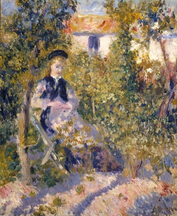 Pierre-Auguste Renoir, Nini im Garten (Nini Lopez) (Frau,Stuhl,Garten)