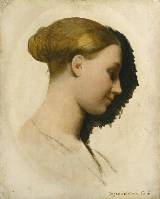 JEAN-AUGUSTE-DOMINIQUE INGRES, Madame Edmond Cavé (Frau, Portrait, Profil,  Neoklassizismus, Malerei, Klassiker, Wohnzimmer,  Wunschgröße)