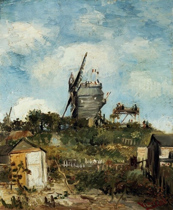 Vincent van Gogh, Le Moulin de la Galette (Kunst,Mühle,Windmühle,Impressionismus,Niederländische Kunst)