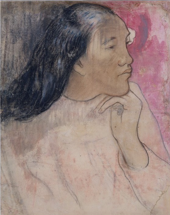 Paul Gauguin, A Tahitian Woman with a Flower in Her Hair