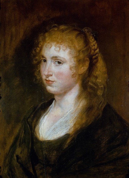 Peter Paul Rubens, Bildnis einer Frau mit geflochtenem Haar (Flämische Kunst,Frau,Barock,Blonde Haare,Teint,Langes Haar,Junge Frau,Locke,Rote Backen,Brustbild,Haare (Geflochten),Frisur)