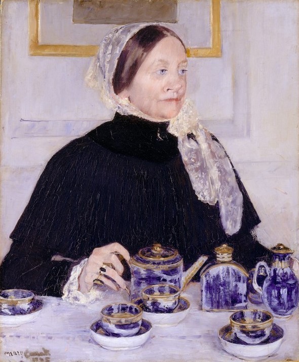 Mary Cassatt, Dame am Teetisch (Frau,Tee,Teekanne,Teetasse)