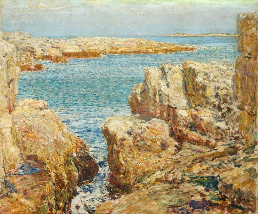 Frederick Childe Hassam, Küstenszene, Isles of Shoals (Landschaft,Felsen)