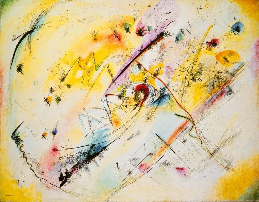 Wassily Kandinsky, Helles Bild (Kunst, Expressionismus, Der Blaue Reiter, Abstrakte Kunst, Russische Kunst, Abstraktion, Wohnzimmer, Treppenhaus, Wunschgröße, Klassische Moderne, bunt)