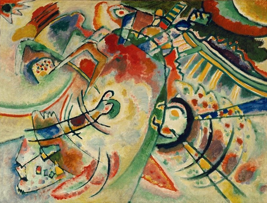 Wassily Kandinsky, Der Naive (Abstrakte Kunst, Russische Kunst, Formen, Muster, Dynamik, Chaos, Abstrakter Expressionismus, Wohnzimmer, Treppenhaus, Wunschgröße, Klassische Moderne, bunt)