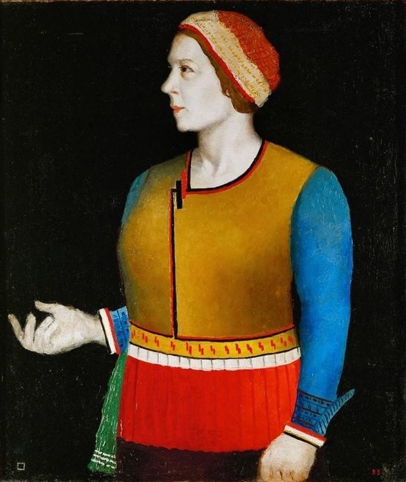 Kasimir Malewitsch, Porträt der Frau des Künstlers, Natalija Malewitsch (Damenmode,Frau,Mode,Sowjetische Kunst,Ehefrau Von Berühmten,Portrait,Gestik,Künstlerfrau,Russische Kunst,Kleidung (Allgemein),Suprematismus,Ukrainische Kunst,Halbfigur,Person)