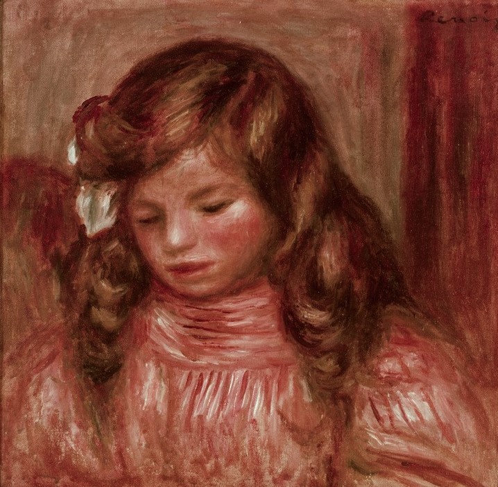 Pierre-Auguste Renoir, Tête de fillette (Kind,Mädchen,Mensch,Impressionismus,Portrait,Französische Kunst,Brustbild)