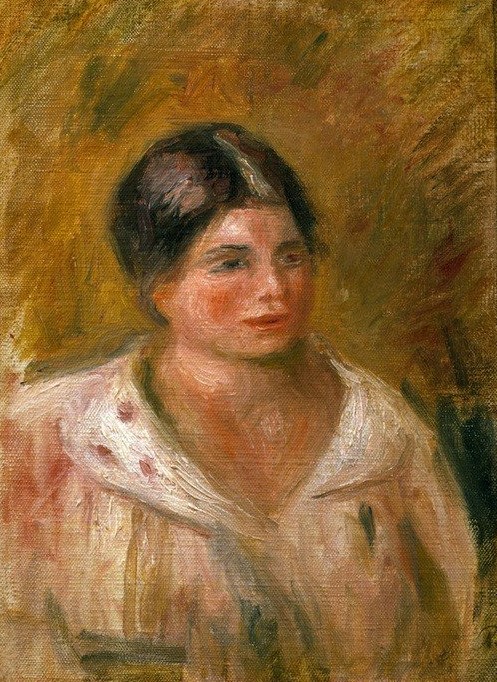 Pierre-Auguste Renoir, Portrait de femme (Frau,Mensch,Impressionismus,Portrait,Französische Kunst)