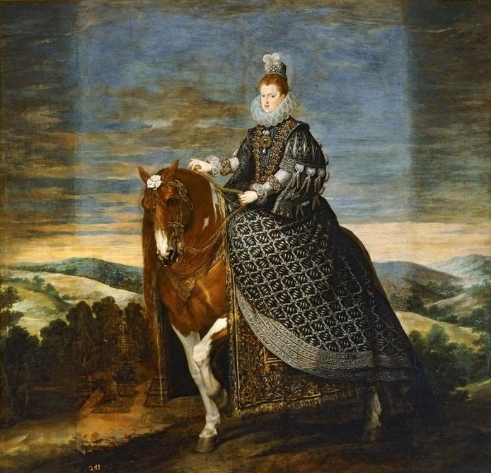 Diego Rodriguez de Silva y Velasquez, Margarete von Österreich (Frau,Königin,Kunst,Barock,Portrait,Habsburger,Spanische Kunst,Reiterin,Reiten,Reiterbildnis,Person)