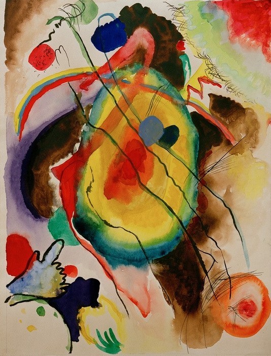 Wassily Kandinsky, Entwurf zu einem Wandbild für Edwin R. Campbell (Kunst,Expressionismus,Der Blaue Reiter,Abstrakte Kunst,Russische Kunst,Entwurf,Abstraktion,Wandbild)
