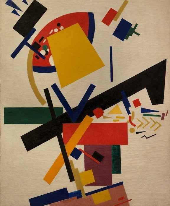 Kasimir Malewitsch, Suprematismus (Geometrie,Kunst,Sowjetische Kunst,Abstrakte Kunst,Russische Kunst,Suprematismus,Ukrainische Kunst,Abstraktion,Viereck,Rechteck,Form,Farbigkeit,Farbe)