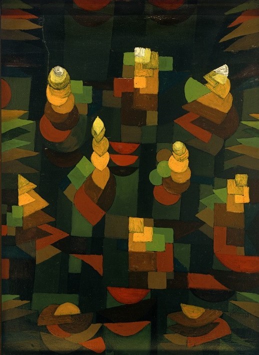 Paul Klee, Pflanzenwachstum (Bauhaus,Biologie,Botanik,Deutsche Kunst,Geometrie,Kunst,Expressionismus,Geometrisch,Der Blaue Reiter,Abstrakte Kunst,Geschenk,Schweizerische Kunst,Kreis,Dreieck,Abstraktion,Wachstum,Viereck,Rechteck,Halbkreis,Quadrat,Form,Raute (Form),Farbigkeit,Pflanze,F)