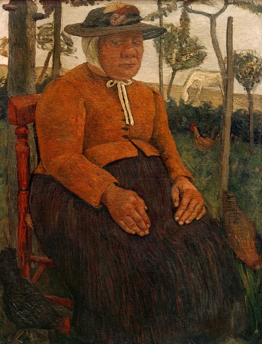 Paula Modersohn-Becker, Alte Armenhäuslerin, im Garten sitzend (Armut,Damenhut,Deutsche Kunst,Frau,Kopfbedeckung,Lebensalter,Mensch,Alter,Hut,Frauenkunst,Portrait,Müdigkeit,Menschen Im Garten,Lebensabend,Worpsweder Künstlerkolonie,Sitzen,Jahrhundertwende,Alte Frau,Armenhaus,Garten)