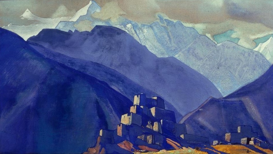 Nikolai Konstantinowitsch Roerich, Stranghild. Kloster im Gebirge (Gebirge,Kloster,Kunst,Landschaft,Sowjetische Kunst,Russische Kunst)