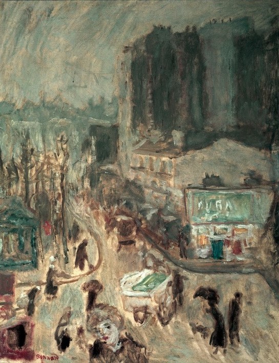 Pierre Bonnard, Brouillard aux Batignolles (Frau,Geographie,Kunst,Strassenszene,Nebel,Französische Kunst,Nabis,Topographie)