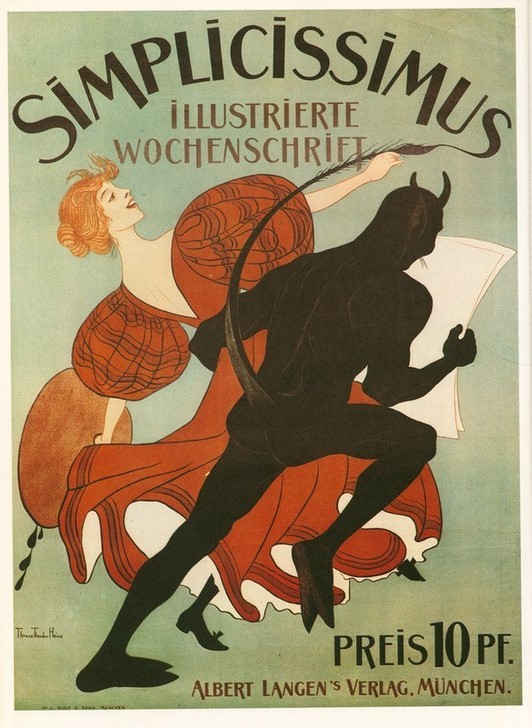 Thomas Theodor Heine, Simplicissimus (Karikatur,Kunst,Lithograph,Plakat)