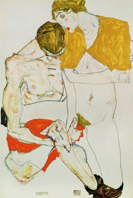 Egon Schiele, Liebespaar (Jugendstil,Akt)