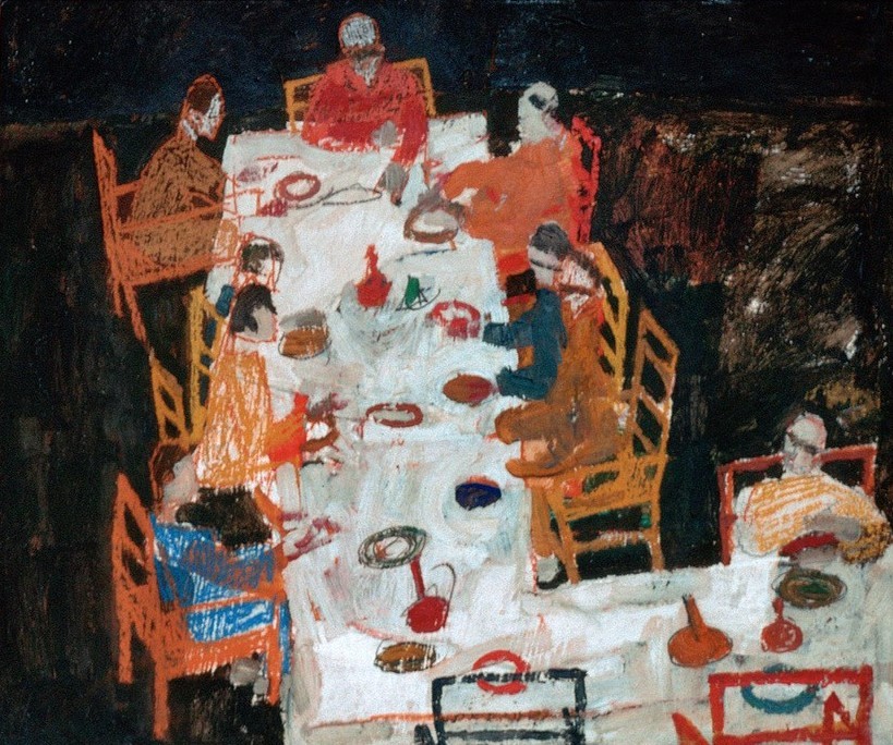 Egon Schiele, Sketch for a group portrait (Jugendstil)