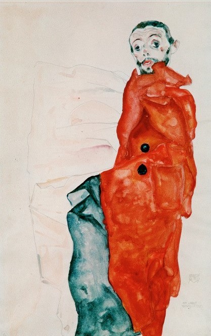 Egon Schiele, Selbstbildnis als Gefangener (Jugendstil,Portrait)