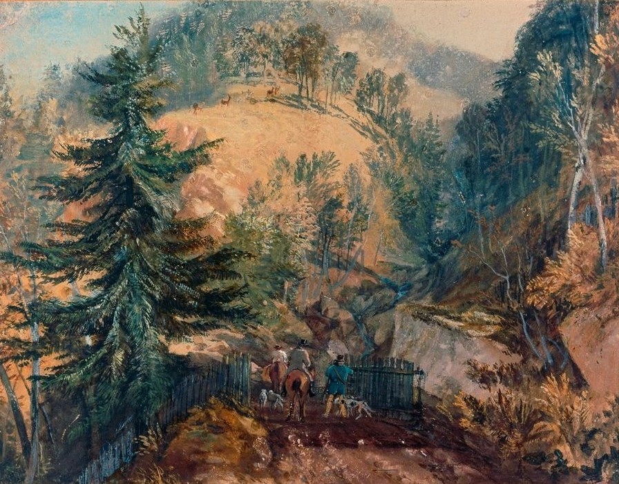 JOSEPH MALLORD WILLIAM TURNER, Farney Hall, Otley: The deer park (Roebuck)