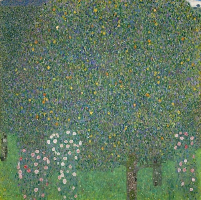 Gustav Klimt, Rosensträuche unter Bäumen  (Natur)