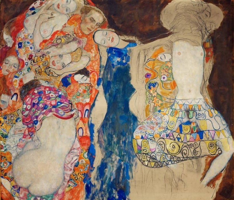 Gustav Klimt, Die Braut  (Wunschgröße, Klassische Moderne, Erotik, Akt, Ornamente, Jugendstil, Eros&People, Wollust, Wohnzimmer, Treppenhaus, Schlafzimmer, Malerei)