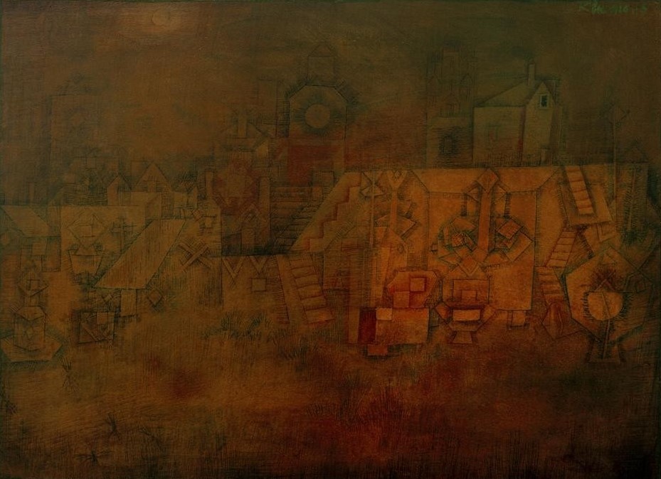 Paul Klee, Alter Friedhof (Bauhaus,Deutsche Kunst,Friedhof,Mensch,Mond,Tod,Architekturdarstellung,Schweizerische Kunst,Abstraktion,Begraebnisstaetten)