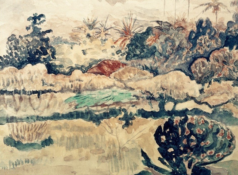 Paul Gauguin, Paysage de Tahiti (Kunst,Landschaft,Palme,Französische Kunst,Jahrhundertwende)