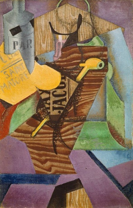 Juan Gris, Nature morte au livre (Saint Matorel) (Buch,Kunst,Holz,Pfeife (Tabak),Kubismus,Stillleben,Spanische Kunst,Synthetischer Kubismus,Schrift)