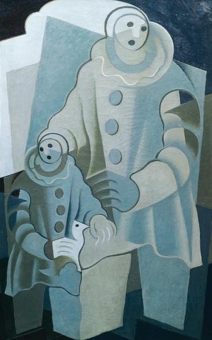 Juan Gris, Les deux Pierrots (Commedia Dell'arte,Kind,Rollenbild,Schauspieler,Theater,Kubismus,Kostüm (Verkleidung),Spanische Kunst,Pierrot,Gross Und Klein (Allgemein))