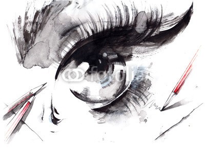 okalinichenko, eye (auge, pupille, augenlid, wimper, remis, stift, menschlich, betätigung, produkt, weiß, schönheit, gesicht, kunst, leute, schwarz, abbildung, sketch, backgrounds, makro, körper, grafik, schauend, schöner, grau, anatomie, augenbraue, entwerfe)