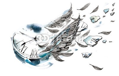 okalinichenko, time flies (zeit, fliege, uhren, hand, bewegung, federn, wind, fliegender, vögel, konzept, symbol, backgrounds, abbild, farbe, ideen, abbildung, nummern, weiß, geformt, objekt, life, vektor, zeiger, amphetamine, kunst, bizarre, kreis, natur, vorstellung, nummer)