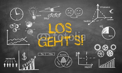 Coloures-pic, Los Geht´s! (business, dienstleistungen, marketing, start, motivation, sport, job, analysieren, symbol, planes, text, zeichne)