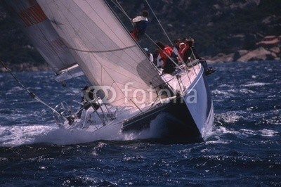 linous, Segelboot (segelboot, segel, boot, schiff, yacht, meer, wasser, seil, seil, gespann, see, ufer, weiß, welle, blau, ber)