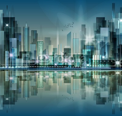 dahabians, City Skyline at night (abstrakt, architektur, kunst, backgrounds, banner, gebäude, stadt, stadtlandschaft, konzept, dunkel, dekorativ, entwerfen, digitales, stadtteil, downtown, elemente, abend, äusseres, glühen, grafik, haus, abbildung, symbolik, landschaft, life, lich)