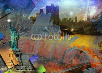 rolffimages, Statue of liberty and NYC (new york city, stadt, architektur, skyline, urbano, stadtlandschaft, york, turm, neu, metropole, hintergrund, manhattan, gebäude, skyscraper, hauptstädtisch, modern, uns, panoramisch, american, finanzen, kaiserreich, orientierungspunkt, states, gebäud)