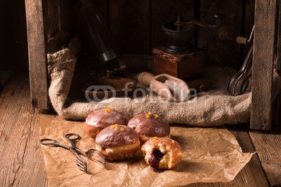 Dar1930, Berliner Pfannkuchen (krapfen, berliner, brot, küche, aschermittwoch, fastnacht, kaffee, nachspeise, brot, sandwich, polen, politur, süss, silvester, frühstücken, brot, deutsch, hamburger, gebackenes, imbiss, party, set, cupcake, trinken, abbildung, gut, geburtstag, cooki)