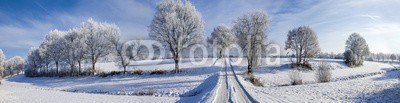 Blickfang, Winterpanorama (feld, spuren, panorama, winter, kalt, schnee, raureif, blue sky, straßen, graben, dezember, jan, tage, horizontale, farbe, niemand, weiß, straße, bau)