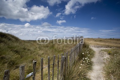 Nailia Schwarz, Küste und Strand in der Bretagne (bretagne, küste, stranden, sand, backstein, meer, sommer, froh, zaun, düne, düne, gras, wasser, fels, fussweg, straßen, natur, naturschut)